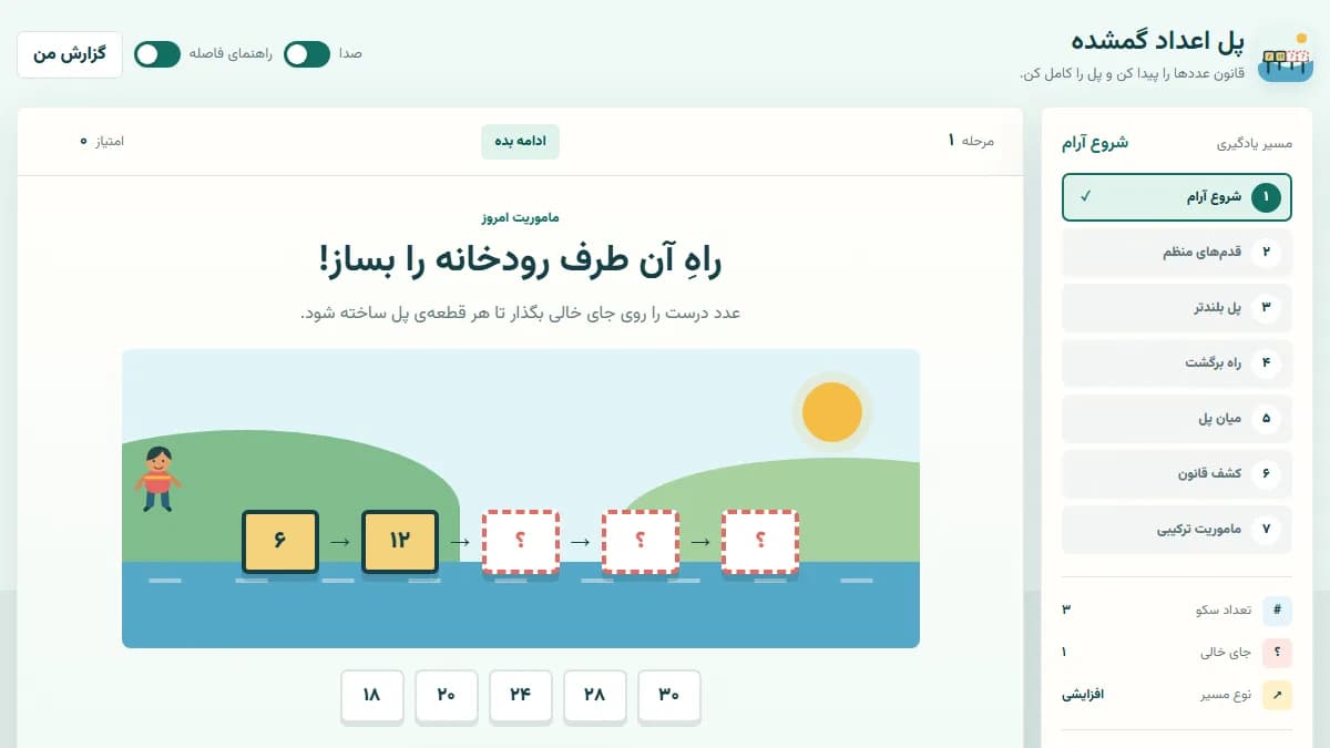 تصویر بازی پل اعداد گمشده
